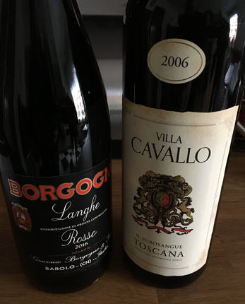 Rödvin Borgogno 2016 och Villa Cavallo 2006