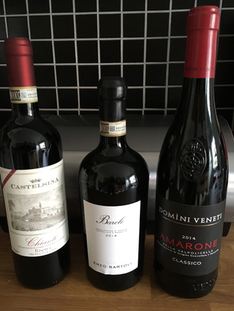 Chastelsina Chianti Riserva Enzo Bartoli Barolo o Domini Veneti Amarone