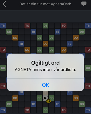 Agneta finns inte i WF