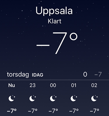 Minus 7 grader
