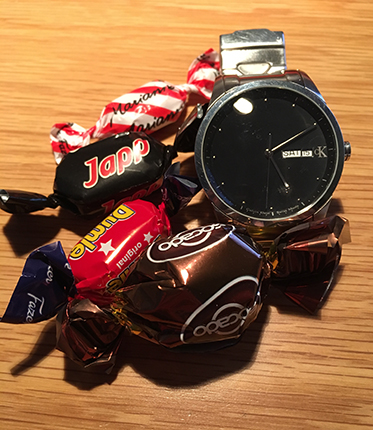 Godis och armbandsur