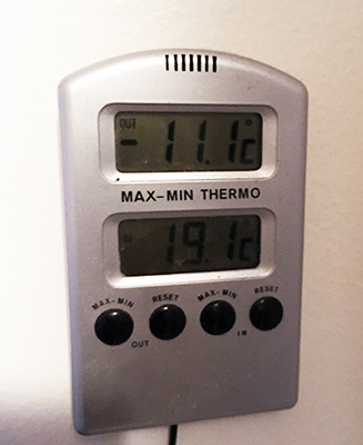 Minus elva komma en grad