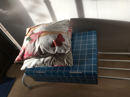 Kuddar som ska användas låda att gå igenom