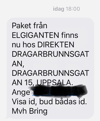 Paket fr Elgiganten finns att hämta på DIREKTEN