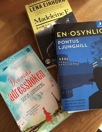 Böckerna Den röda adressboken Madeleine F och En osynlig