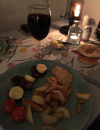 Kalkon och potatisklyftor