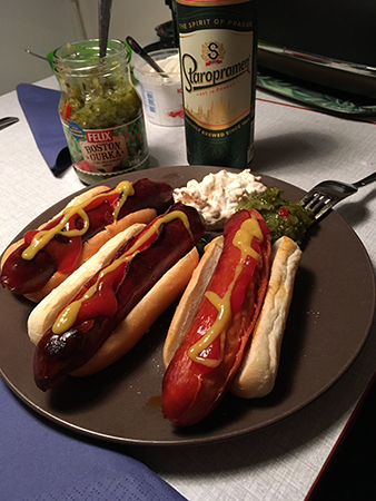 Kalkonkorv med bröd o tillbehör