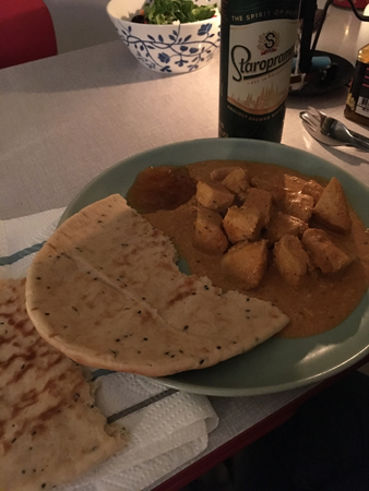 Chicken Tikka Masala och öl till lördagsmiddag