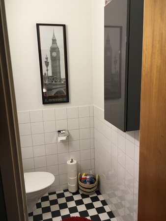 Gästtoan sedd från hallen