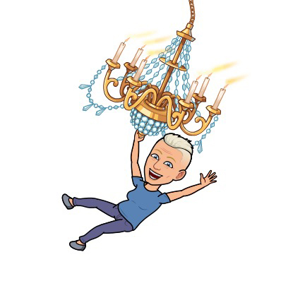 Bitmoji Tofflan gungar i kristallkronan