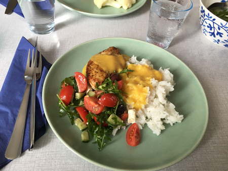 Kyckling ris och currysås grönsaker