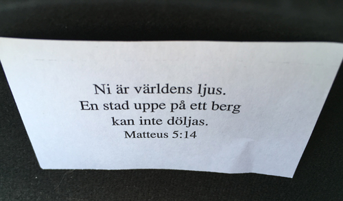 Bibelord Matt 5 14 Ni är världens ljus