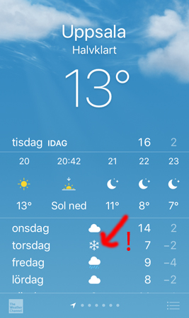 Snö på torsdag