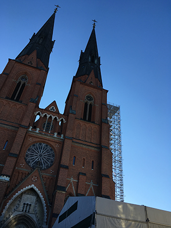 Domkyrkotornen med byggställning