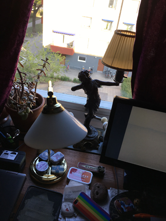 Utsikt från hemskrivbordet