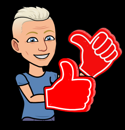 Bitmoji Tofflan tummarna upp