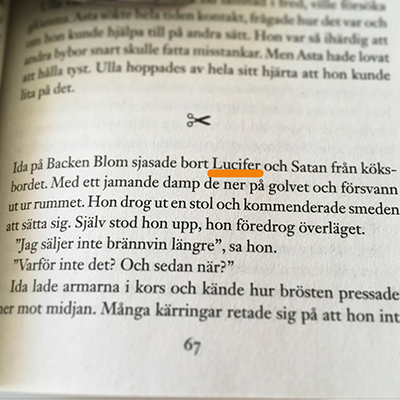 Lucifer i Marie Bengts bok En sax i hjärtat