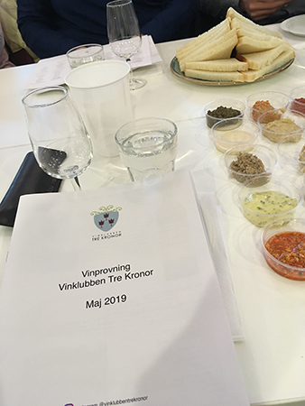 Vinprovning Vinklubben Tre Kronor maj 2019