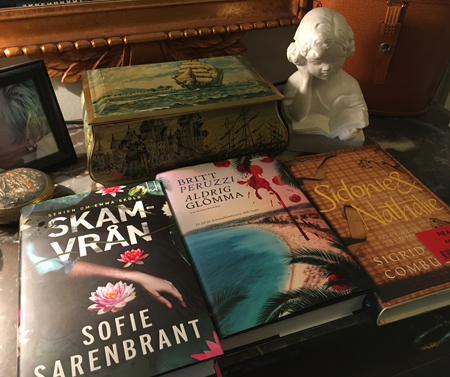 Böckerna Skamvrån Aldrig glömma och Sidonie o Nathalie