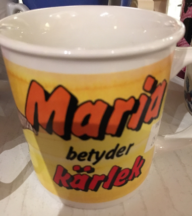 Mugg Maria betyder kärlek