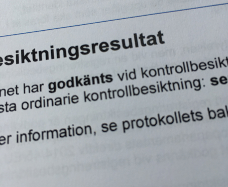 Besiktningsresultat godkänd 2019