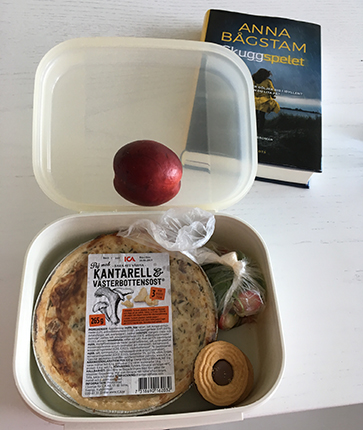 Lunchlåda och boken Skuggspelet