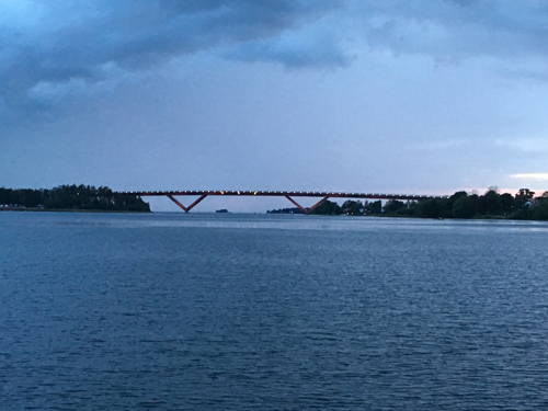 Himmel Motalabron Vättervatten skymning