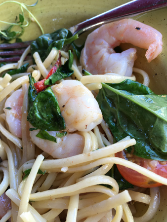 Linguini con scampi