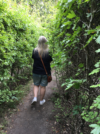 Anna på väg in i labyrinten