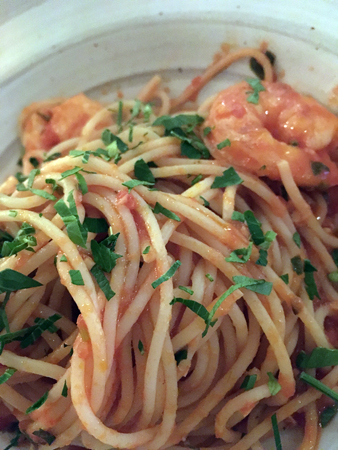 Scampipasta på Michelangelo