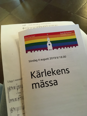 Programblad Kärlekens mässa i Storkyrkan