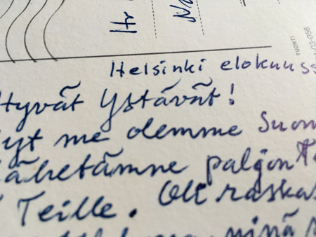 Kort fr pappa på finska till mammakusinen Bs föräldrar