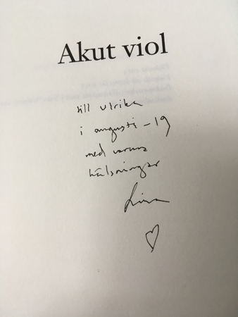 Linas hälsning till mig i Akut viol