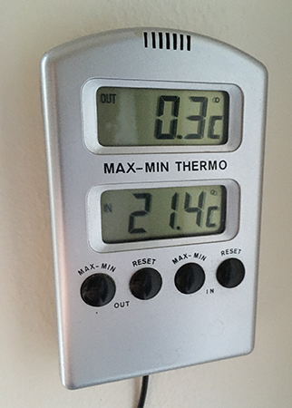 Noll komma tre grader ute den 23 september 2019 morgon