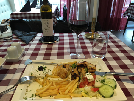 Kycklingsouvlaki strips vin