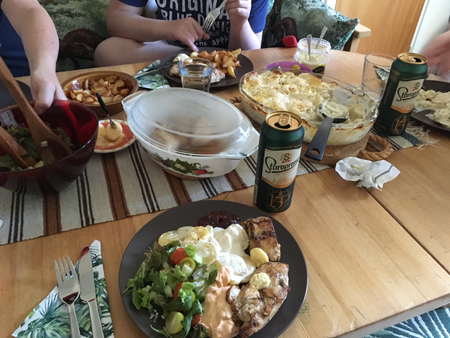 Söndagsmiddag med A och grabbarna