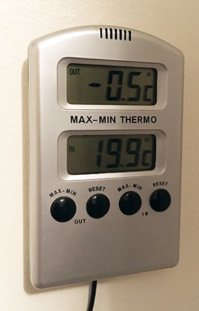 Minus noll komma fem grader den 28 oktober 2019