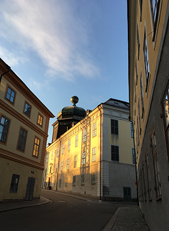 Korsningen vid Gustavianum från St Erikstorg