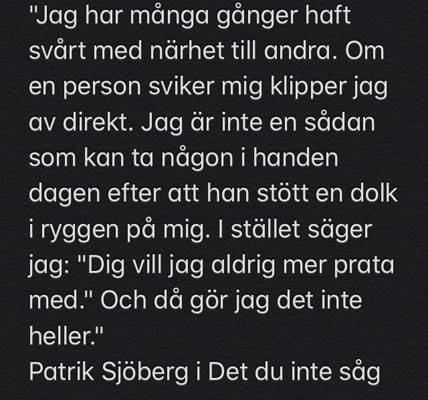 Citat Patrik Sjöberg