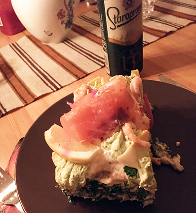 Smörgåstårta och öl