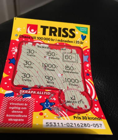 Trisslott 30 kr vinst