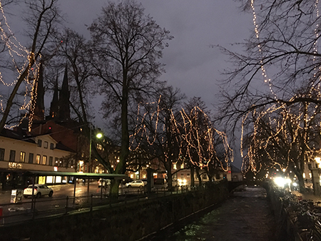 Uppsala vid Fyrisån mitt i stan