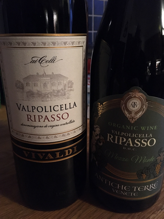 Två flaskor Valpolicella ripasso