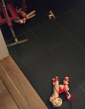 Tre fallna halmbockar