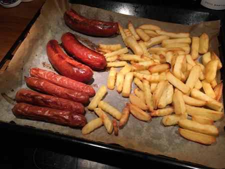 Kalkonkorv chorizo och pommes