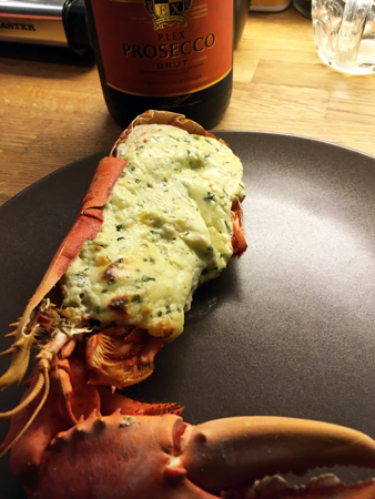 Hummer och prosecco