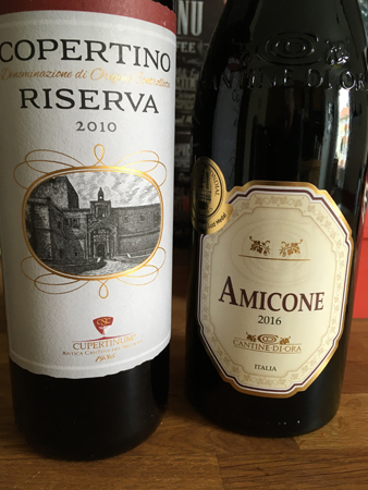 Copertino riserva 2010 och Amicone 2016