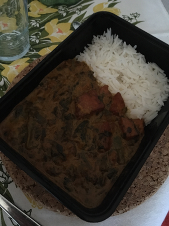 Palak Paneer och ris