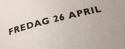 Fredag 26 april