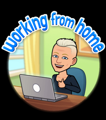 Bitmoji Tofflan working from home